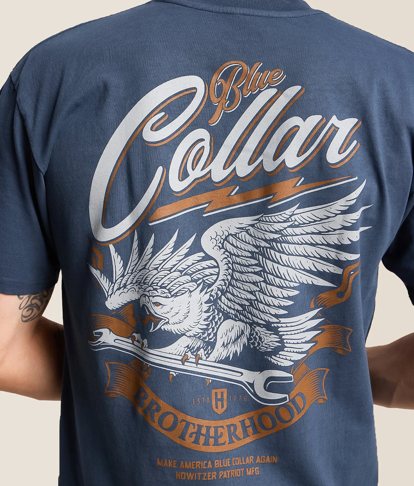 Tops|Graphic T-Shirts | Howitzer Blue Collar Soaring T-Shirt Kimes Navy