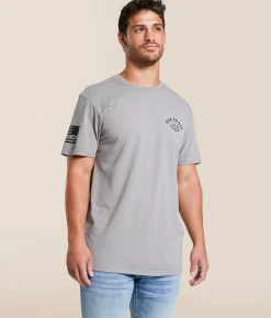 Tops|Graphic T-Shirts | Howitzer Blue Collar Sparked T-Shirt Silent Storm