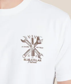Tops | Howitzer Blue Collar Sparked T-Shirt Antique White