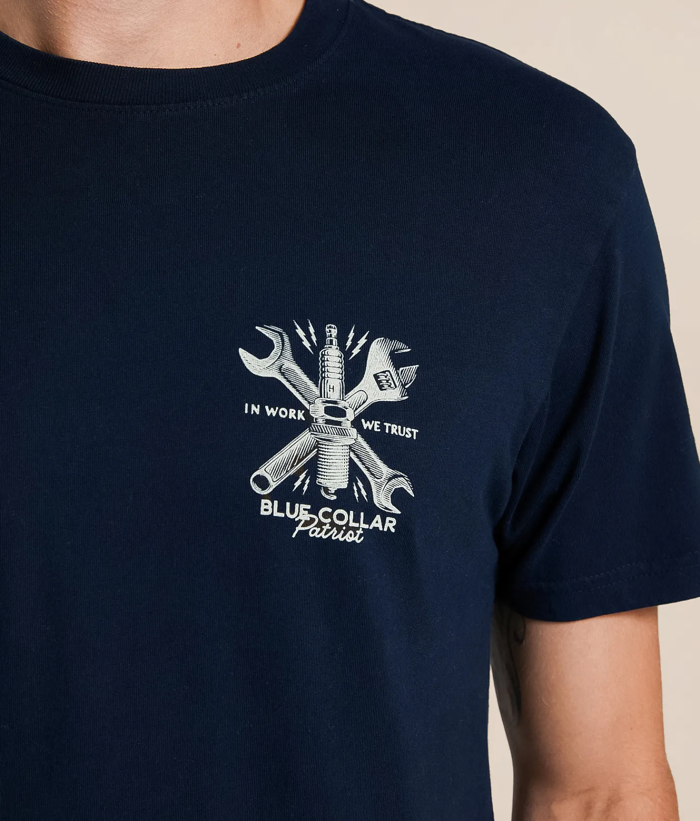 Tops|Graphic T-Shirts | Howitzer Blue Collar Sparked T-Shirt Obsidian