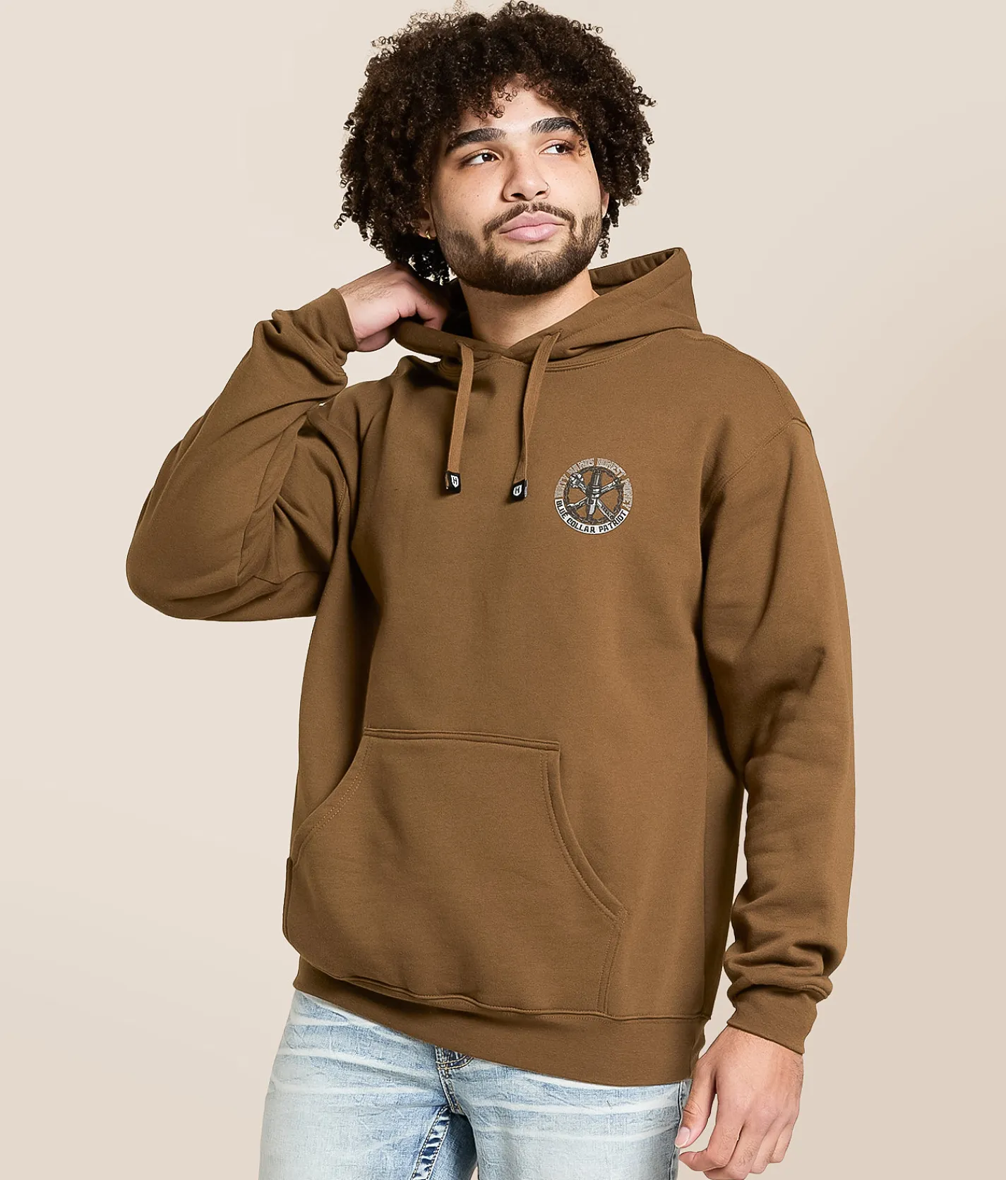 Tops | Howitzer Blue Collar Sparx Patriot Hooded Sweatshirt Teak