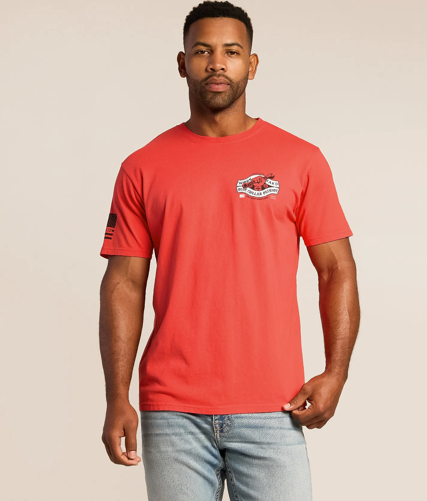 Howitzer Blue Collar Torqued T-Shirt Hibiscus Outlet