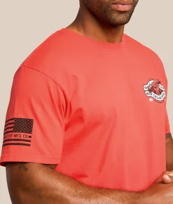 Howitzer Blue Collar Torqued T-Shirt Hibiscus Outlet