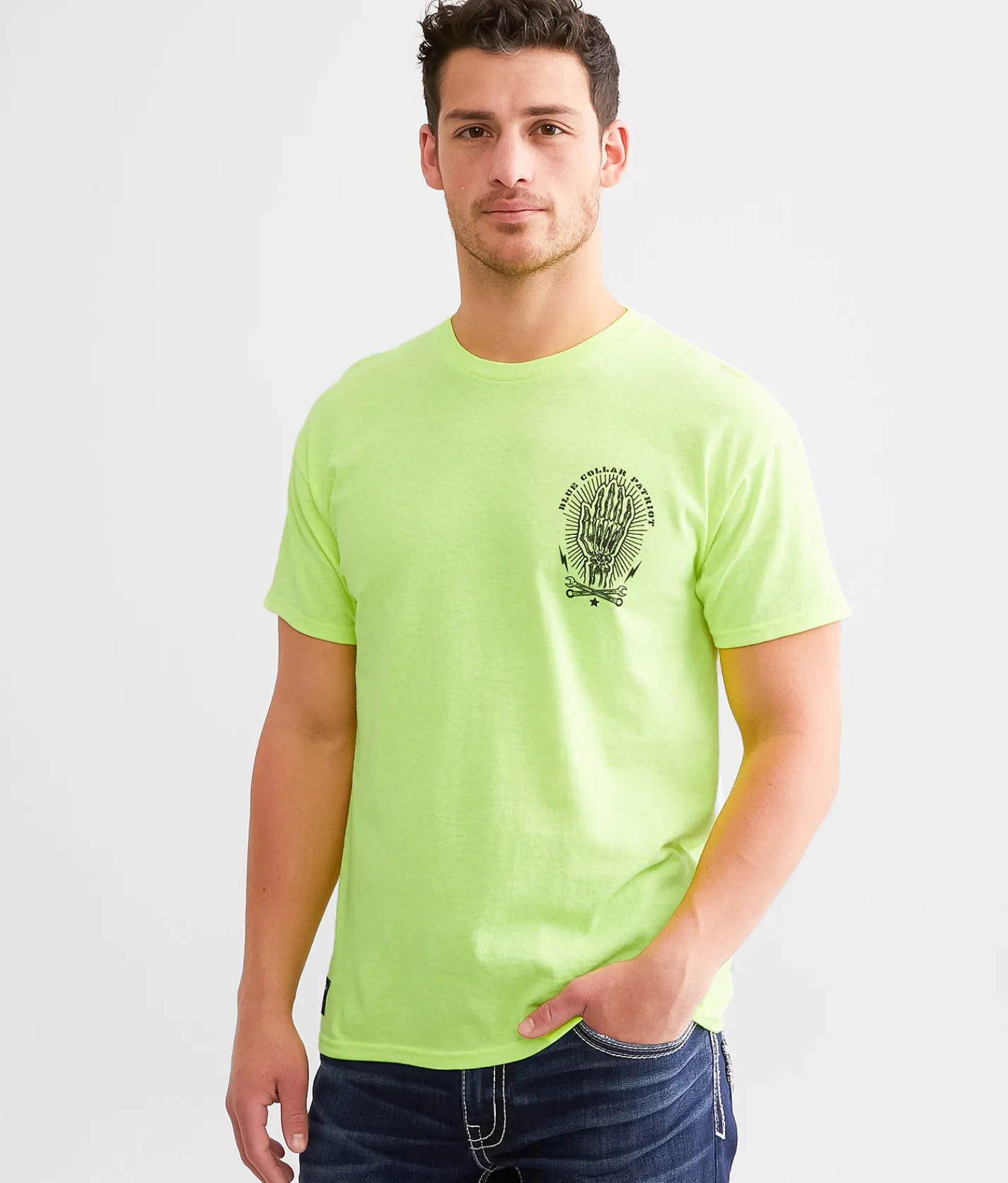 Graphic T-Shirts | Howitzer Blue Collar Union T-Shirt Safety Green