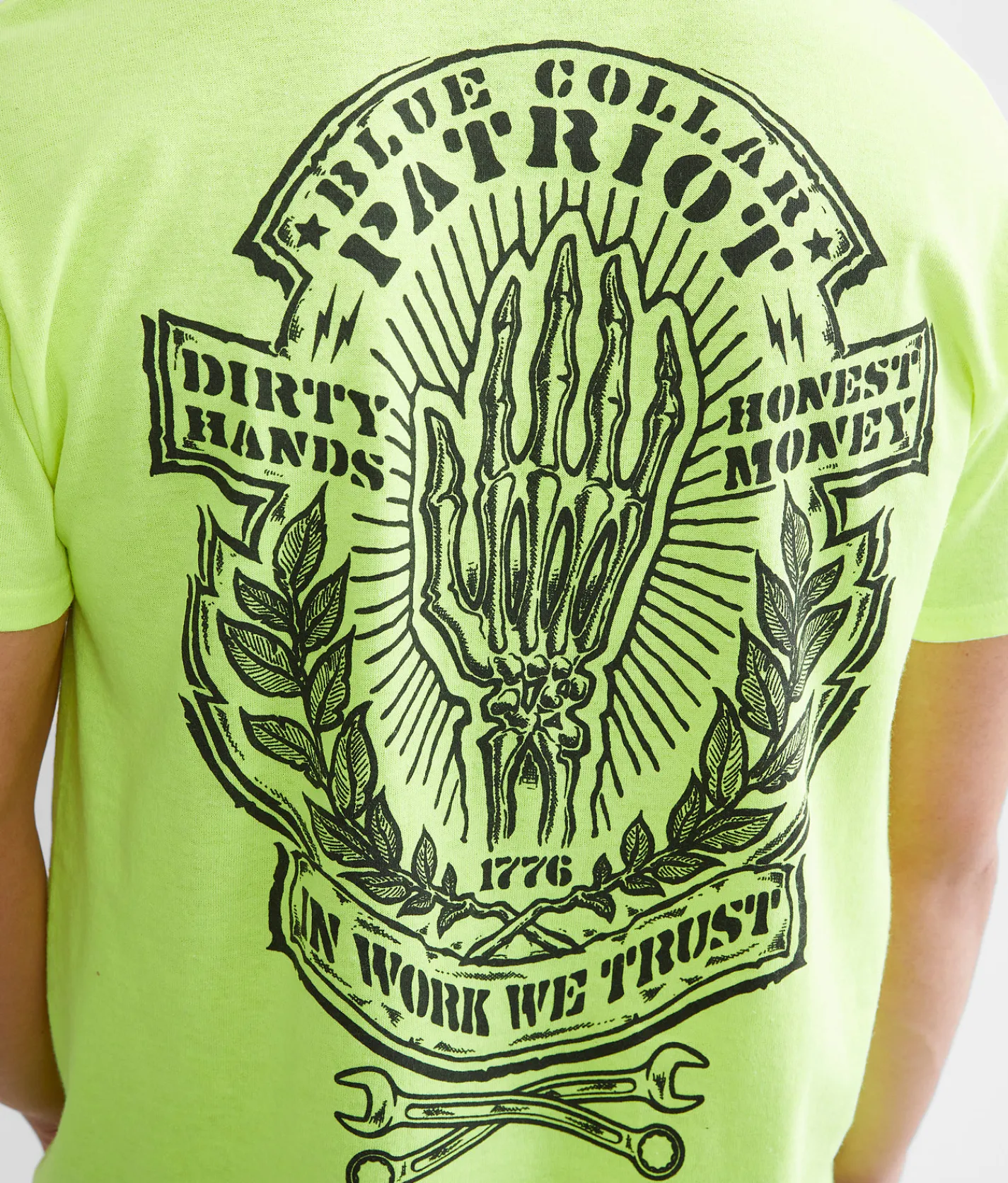 Graphic T-Shirts | Howitzer Blue Collar Union T-Shirt Safety Green