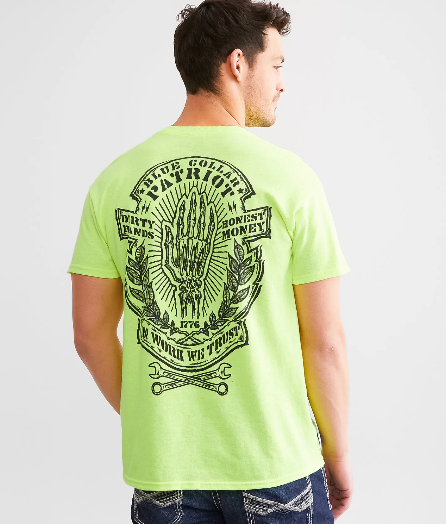 Graphic T-Shirts | Howitzer Blue Collar Union T-Shirt Safety Green