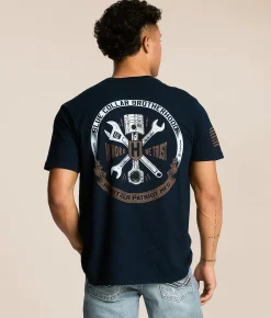 Tops|Graphic T-Shirts | Howitzer Blue Collar Wrenched T-Shirt Obsidian