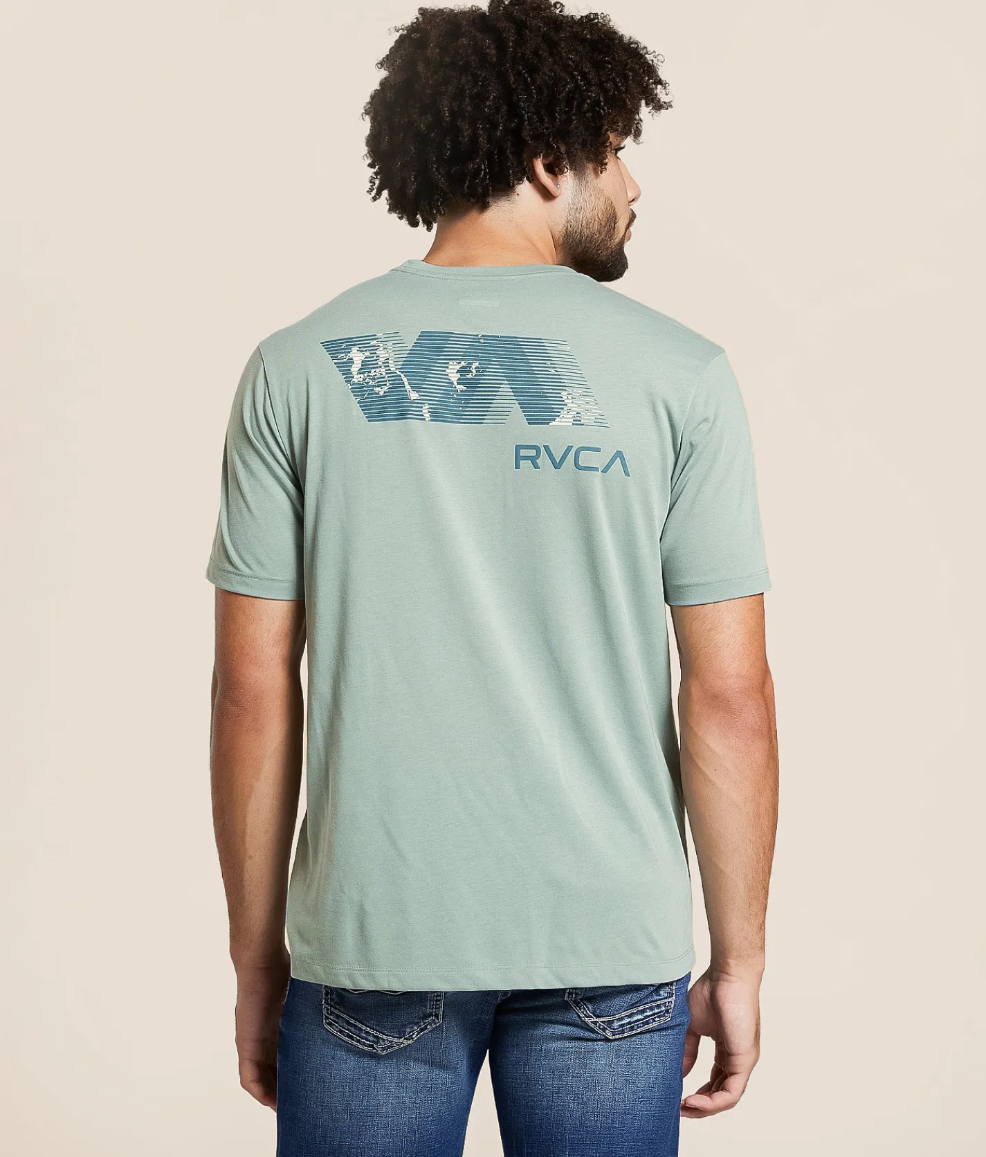 Tops|Graphic T-Shirts | RVCA Blue Fill Sport T-Shirt Lead