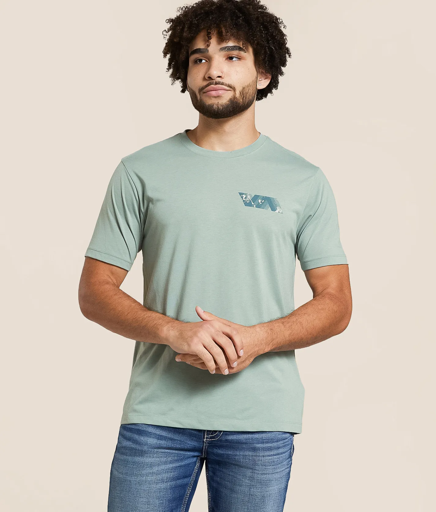 Tops|Graphic T-Shirts | RVCA Blue Fill Sport T-Shirt Lead