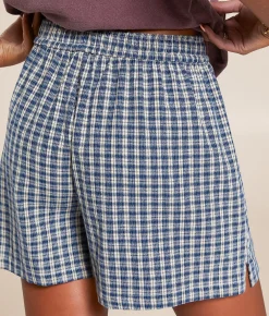 Gilded Intent Blue Plaid Boxer Short Navy And Cream Plaid Best