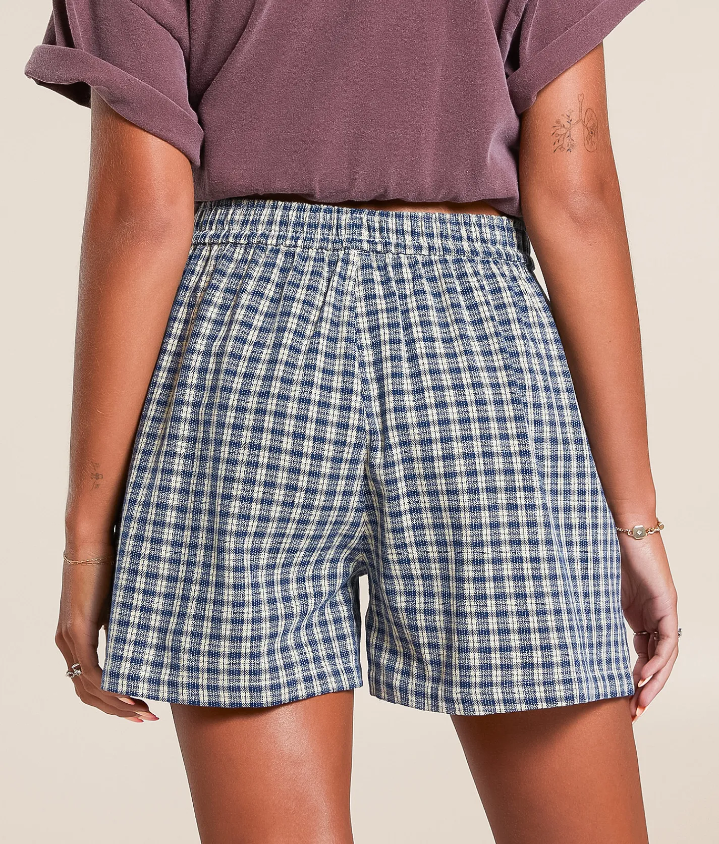 Gilded Intent Blue Plaid Boxer Short Navy And Cream Plaid Best
