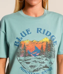 Modish Rebel Blue Ridge Mountain T-Shirt Cameo Blue Discount
