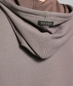 Tops | Maven Co-op Bluff Heat Textured Hoodie Silver Mauve