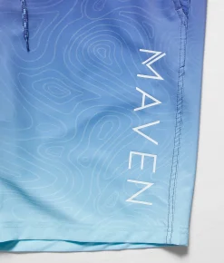 Maven Co-op Boardwalk Gradient Stretch Boardshort Indigo Best
