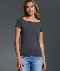 Tops | Buckle Black Boatneck Black Shaping & Smoothing Top Ebony