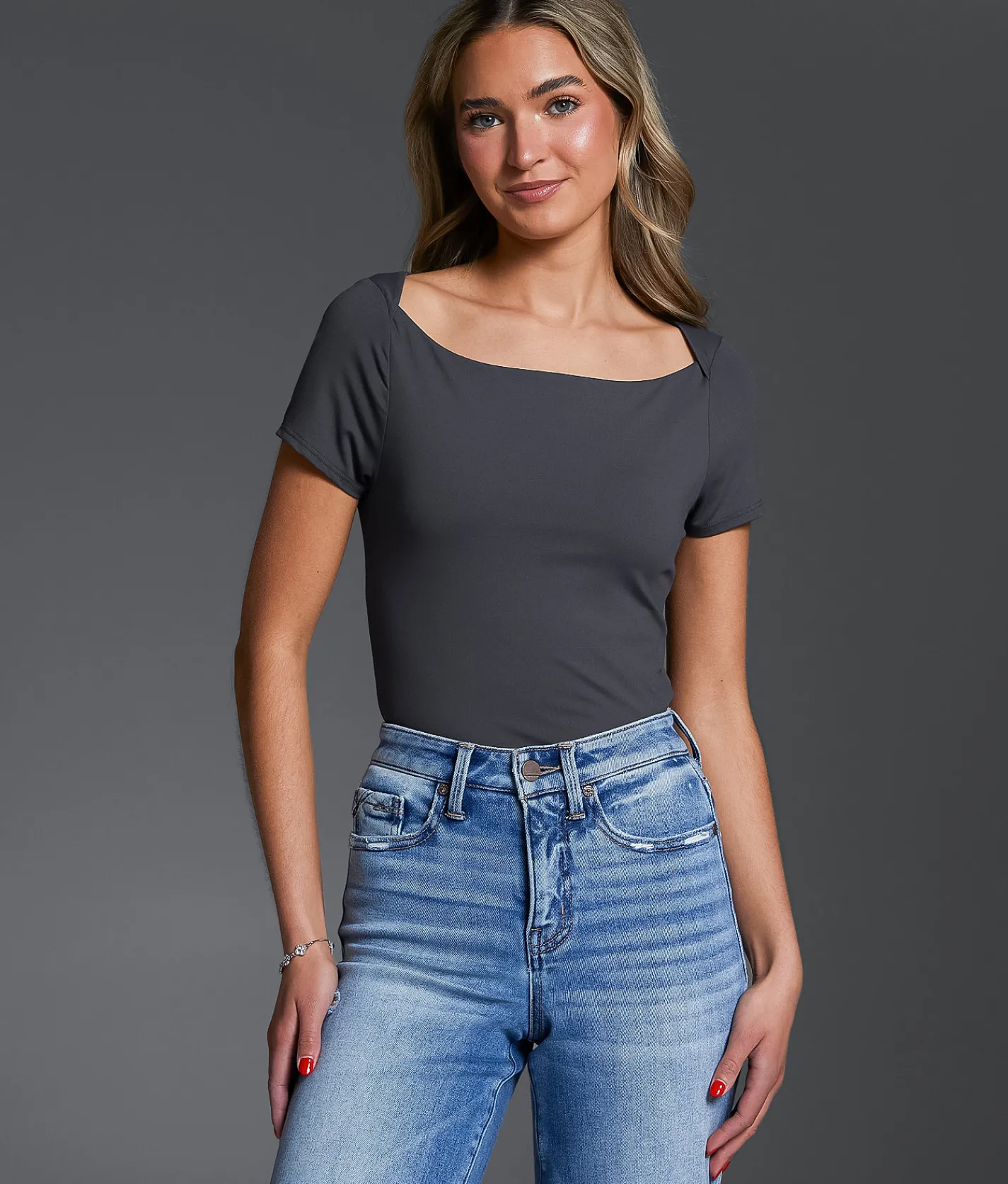 Tops | Buckle Black Boatneck Black Shaping & Smoothing Top Ebony