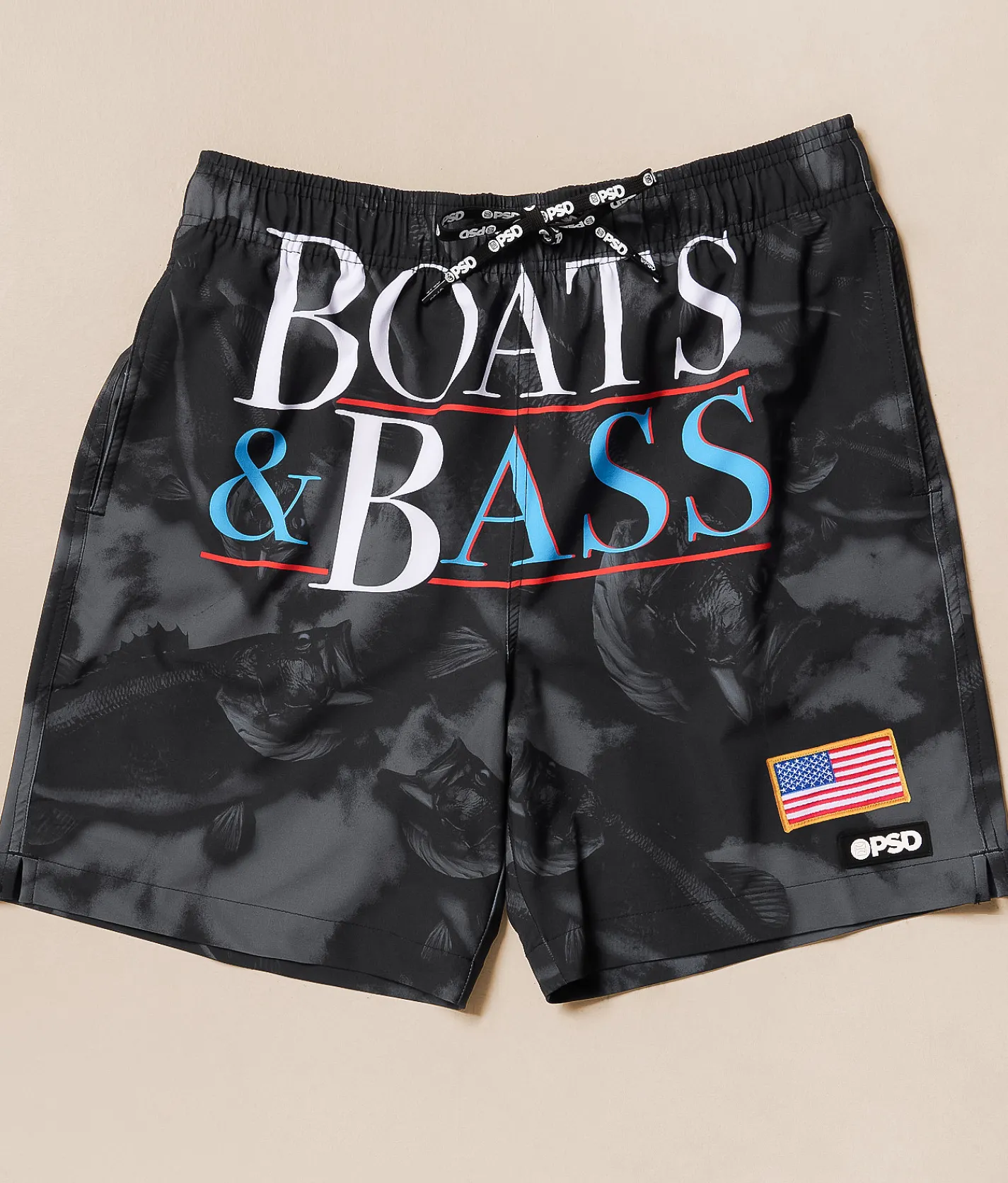 Bottoms|Swimwear | PSD Boats & Bass Stretch Swim Trunks Multi