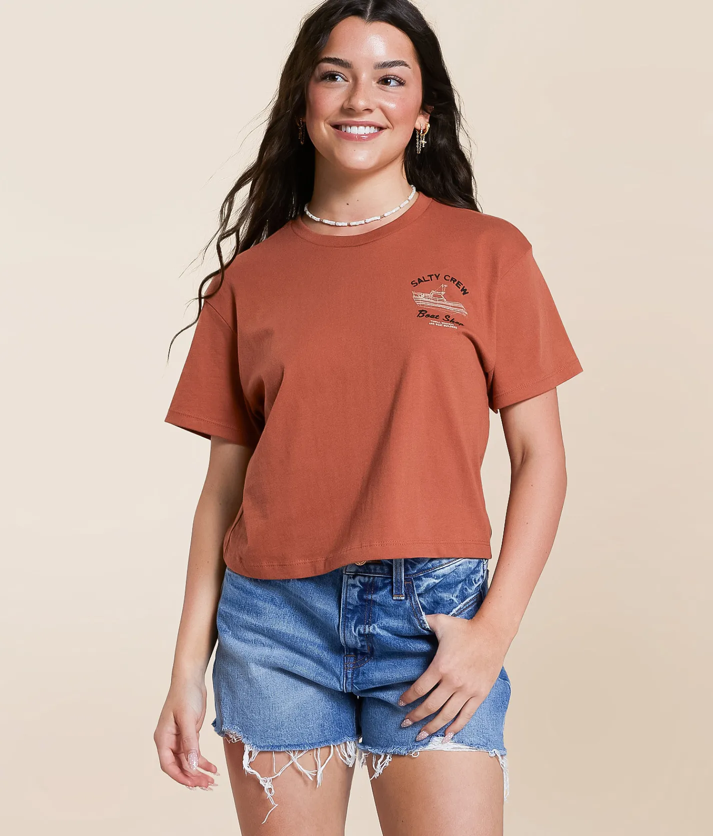 Tops | Salty Crew Boat Shop Cropped T-Shirt Sierra
