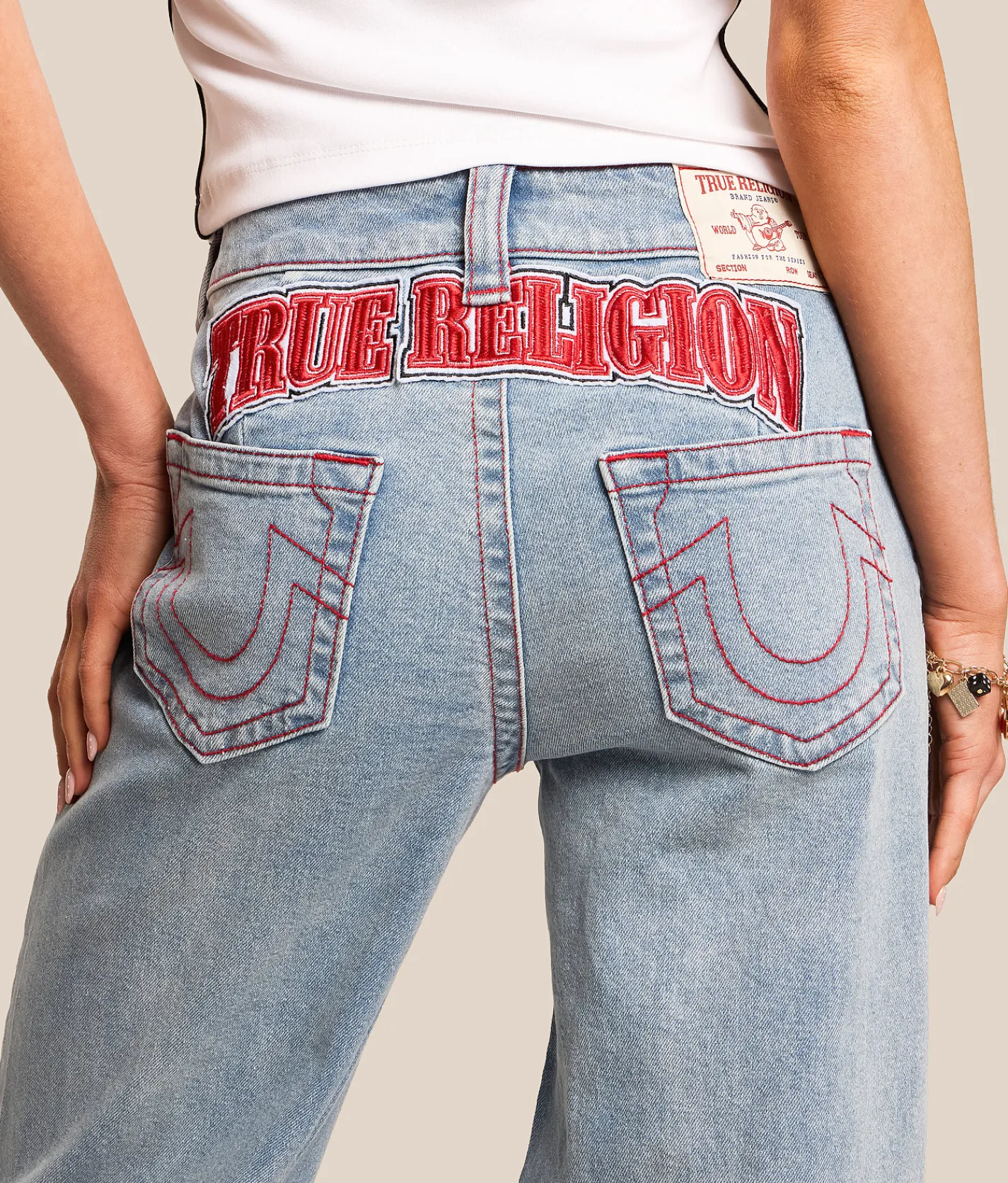 True Religion Bobbi Baggy Wide Leg Stretch Jean Horizon Henge Discount