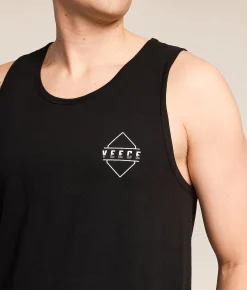 Tops | Veece Bold Monstera Glitch Tank Top Black