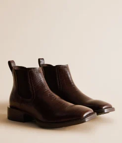 Shoes | Ariat Booker Leather Chelsea Boot Chocolate Croc Print