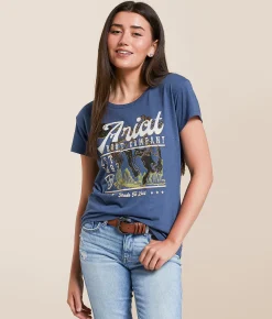 Ariat Boot Company T-Shirt Navy Blue Heather Discount