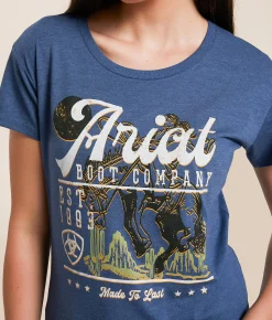Ariat Boot Company T-Shirt Navy Blue Heather Discount