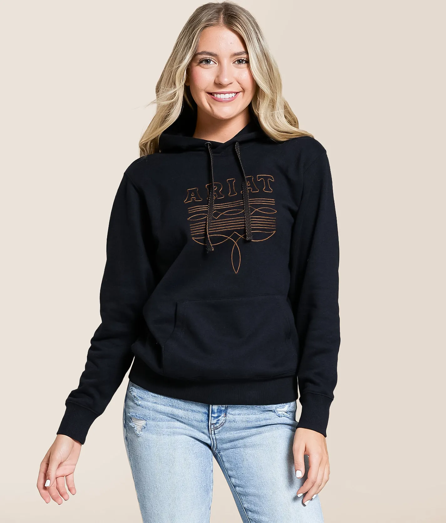 Ariat Booted Logo Hooded Sweatshirt Black