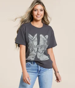 Wrangler® Boots Oversized T-Shirt Asphalt