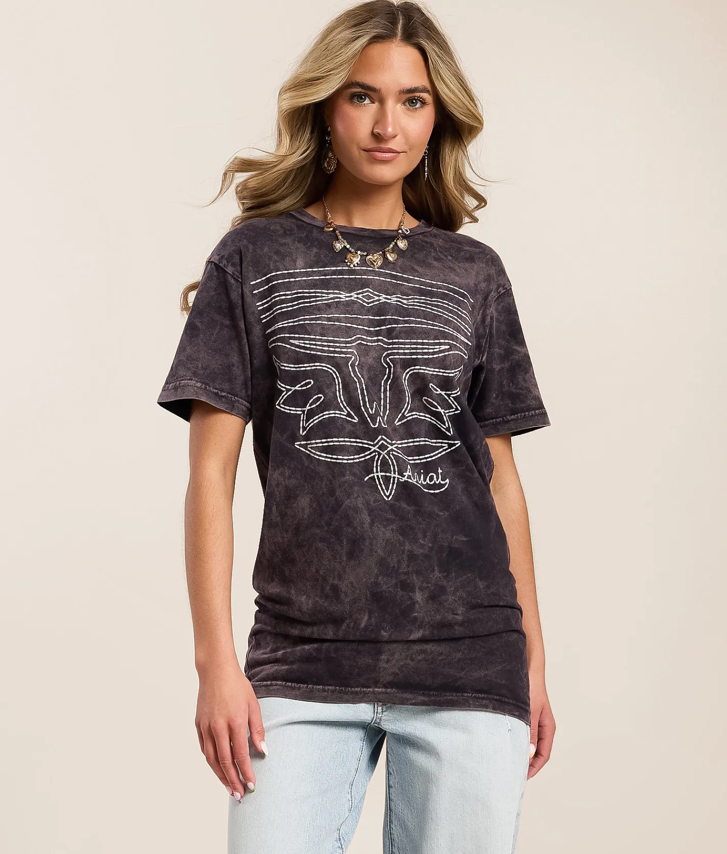 Ariat Boot Stitch T-Shirt Cloud Black Sale