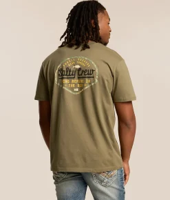 Salty Crew Border Fill T-Shirt Dusty Olive New