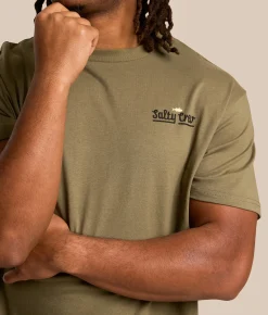 Salty Crew Border Fill T-Shirt Dusty Olive New