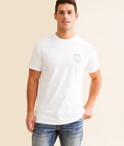 Veece Border Sunrise T-Shirt White New