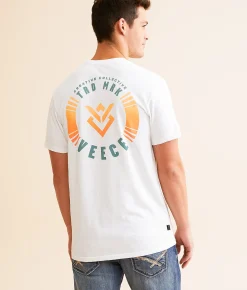 Veece Border Sunrise T-Shirt White New