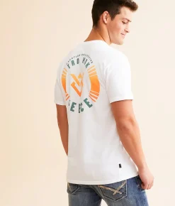 Veece Border Sunrise T-Shirt White New