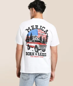 Tops|Graphic T-Shirts | The Brave Ones Born & Raised T-Shirt White