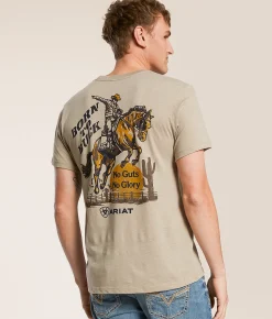 Ariat Born To Buck T-Shirt Brindle Heather New