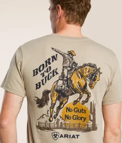 Ariat Born To Buck T-Shirt Brindle Heather New
