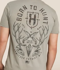 Tops|Graphic T-Shirts | Howitzer Born To Hunt T-Shirt Chinchilla