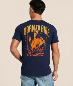 Tops|Graphic T-Shirts | Pendleton Born To Ride T-Shirt Navy