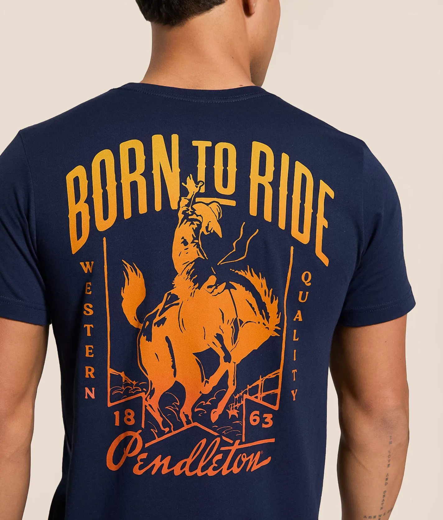Tops|Graphic T-Shirts | Pendleton Born To Ride T-Shirt Navy