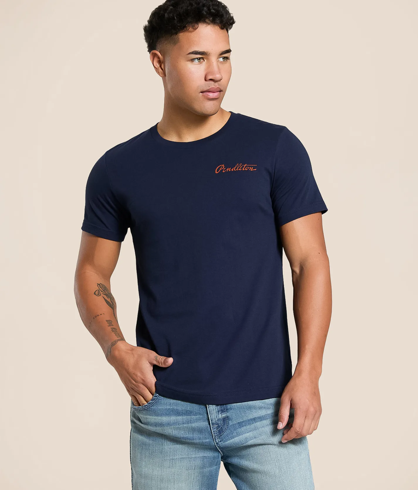Tops|Graphic T-Shirts | Pendleton Born To Ride T-Shirt Navy