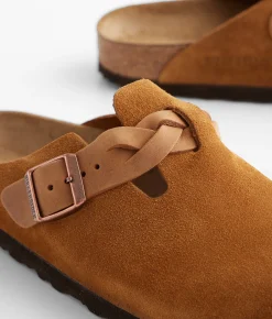Birkenstock® Boston Braided Soft Suede Clog Mink Clearance