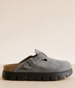 Papillio by Birkenstock® Boston Chunky Suede Clog Basalt Gray Best