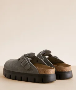 Papillio by Birkenstock® Boston Chunky Suede Clog Basalt Gray Best