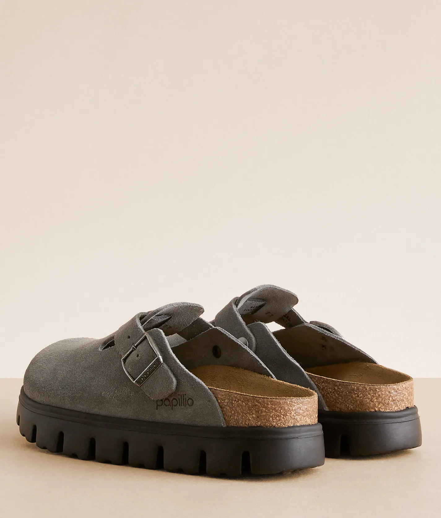 Papillio by Birkenstock® Boston Chunky Suede Clog Basalt Gray Best