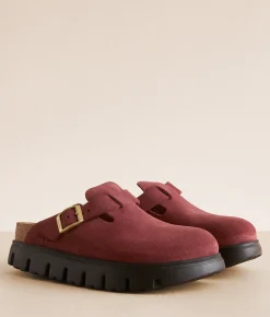 Papillio by Birkenstock® Boston Chunky Suede Clog Zinfandel Hot