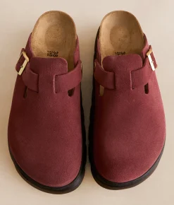 Papillio by Birkenstock® Boston Chunky Suede Clog Zinfandel Hot