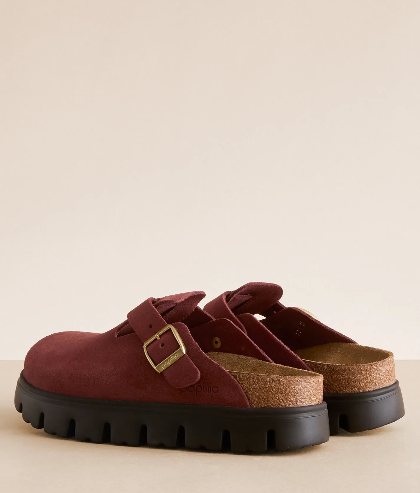 Papillio by Birkenstock® Boston Chunky Suede Clog Zinfandel Hot