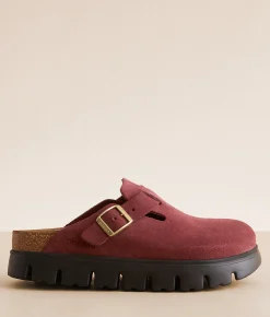 Papillio by Birkenstock® Boston Chunky Suede Clog Zinfandel Hot